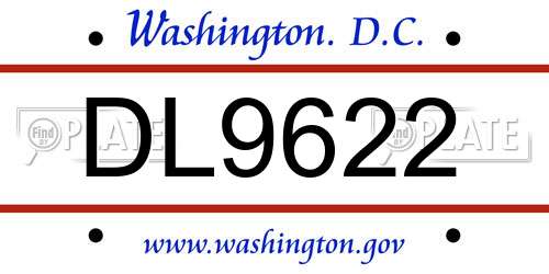 DL9622 District Of Columbia License Plate