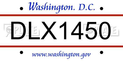 DLX1450 District Of Columbia License Plate