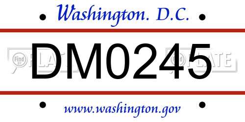 DM0245 District Of Columbia License Plate