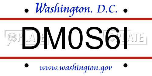 DM0S6I District Of Columbia License Plate