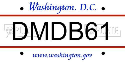 DMDB61 District Of Columbia License Plate