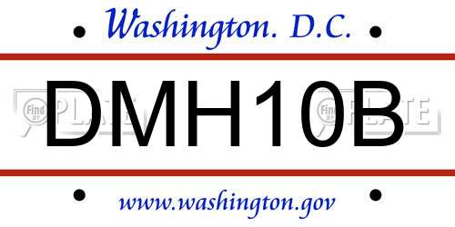 DMH10B District Of Columbia License Plate