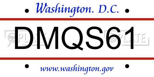 DMQS61 District Of Columbia License Plate