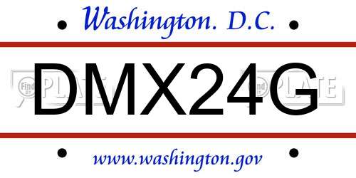 DMX24G District Of Columbia License Plate