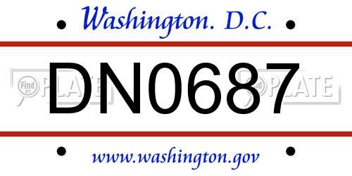 DN0687 District Of Columbia License Plate