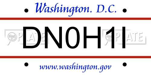 DN0H1I District Of Columbia License Plate