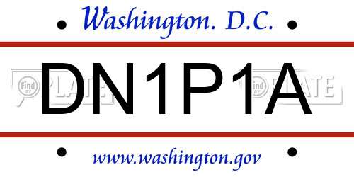 DN1P1A District Of Columbia License Plate