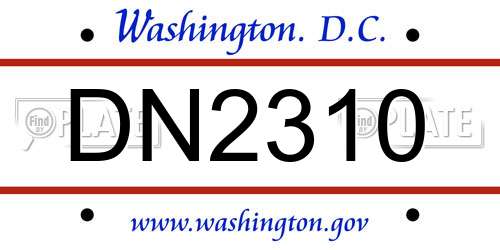 DN2310 District Of Columbia License Plate