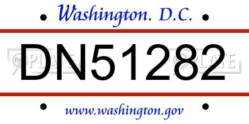 DN51282 District Of Columbia License Plate