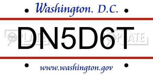 DN5D6T District Of Columbia License Plate
