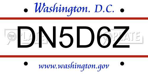 DN5D6Z District Of Columbia License Plate