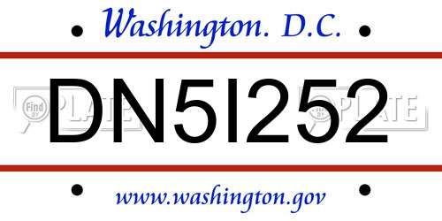 DN5I252 District Of Columbia License Plate