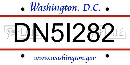 DN5I282 District Of Columbia License Plate