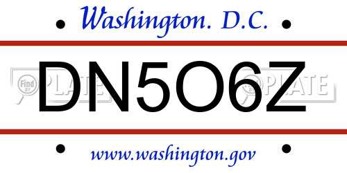 DN5O6Z District Of Columbia License Plate