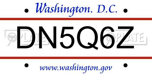 DN5Q6Z District Of Columbia License Plate