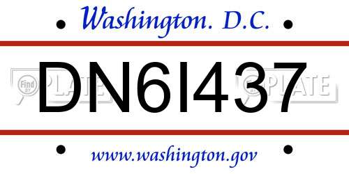 DN6I437 District Of Columbia License Plate