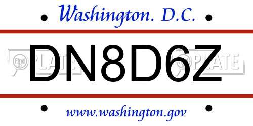 DN8D6Z District Of Columbia License Plate