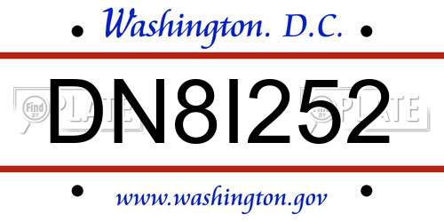 DN8I252 District Of Columbia License Plate