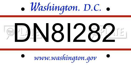 DN8I282 District Of Columbia License Plate