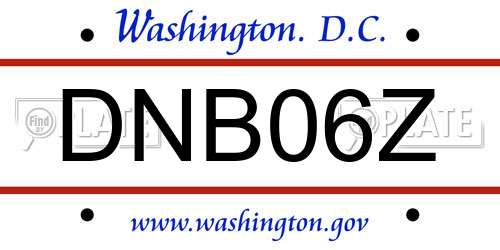 DNB06Z District Of Columbia License Plate