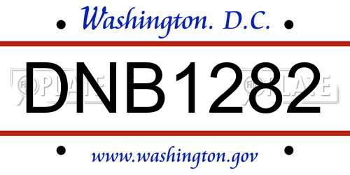 DNB1282 District Of Columbia License Plate