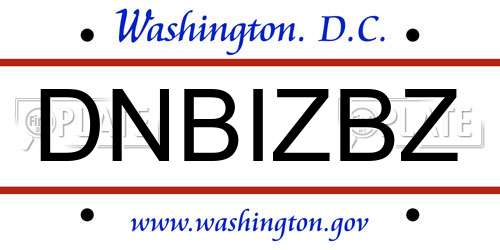 DNBIZBZ District Of Columbia License Plate