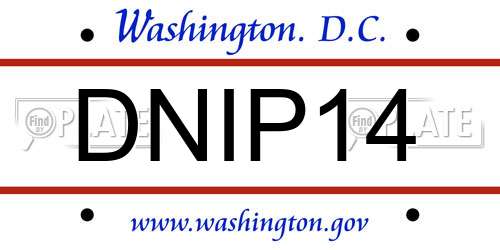 DNIP14 District Of Columbia License Plate