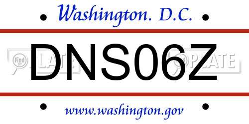 DNS06Z District Of Columbia License Plate
