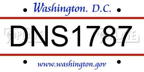 DNS1787 District Of Columbia License Plate
