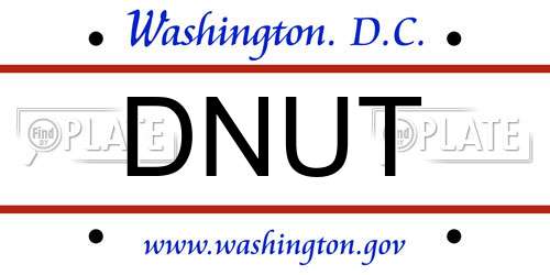 DNUT District Of Columbia License Plate