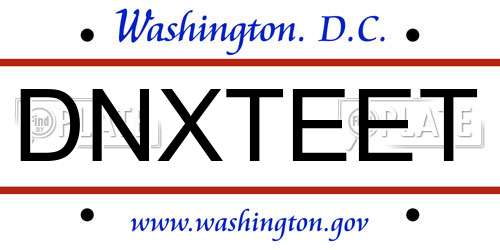 DNXTEET District Of Columbia License Plate