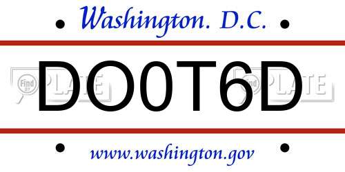 DO0T6D District Of Columbia License Plate