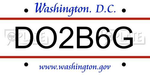DO2B6G District Of Columbia License Plate
