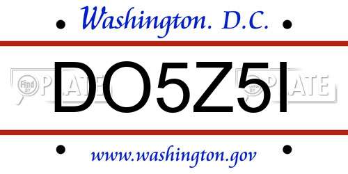 DO5Z5I District Of Columbia License Plate