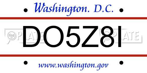 DO5Z8I District Of Columbia License Plate