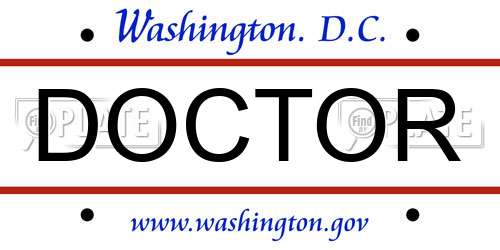 DOCTOR District Of Columbia License Plate