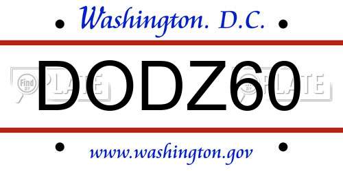 DODZ60 District Of Columbia License Plate