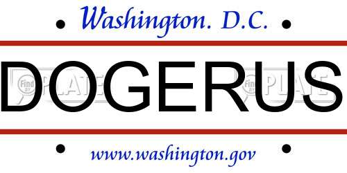 DOGERUS District Of Columbia License Plate
