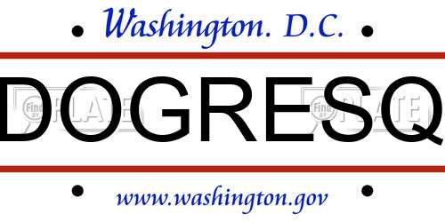 DOGRESQ District Of Columbia License Plate