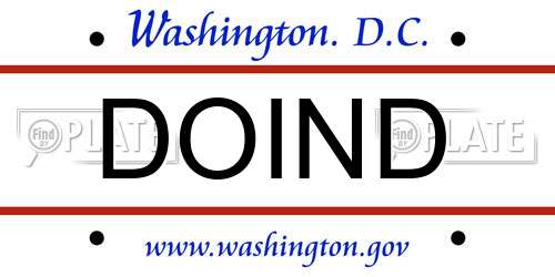 DOIND District Of Columbia License Plate