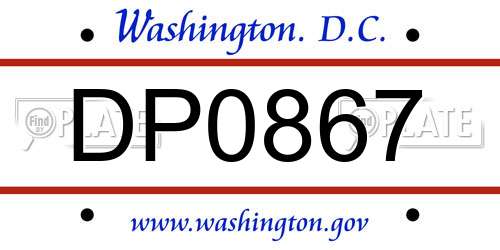 DP0867 District Of Columbia License Plate
