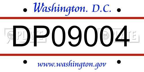 DP09004 District Of Columbia License Plate