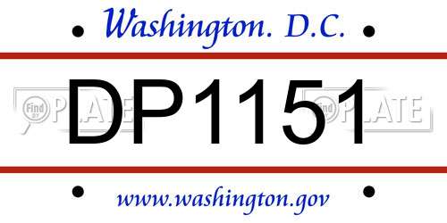 DP1151 District Of Columbia License Plate