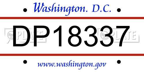 DP18337 District Of Columbia License Plate