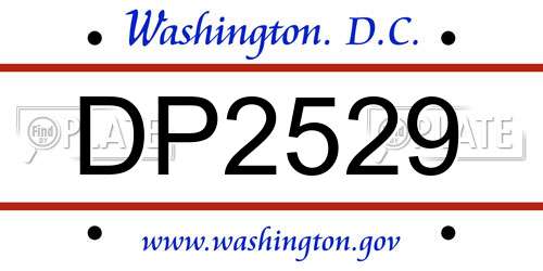 DP2529 District Of Columbia License Plate