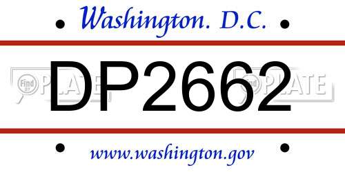 DP2662 District Of Columbia License Plate
