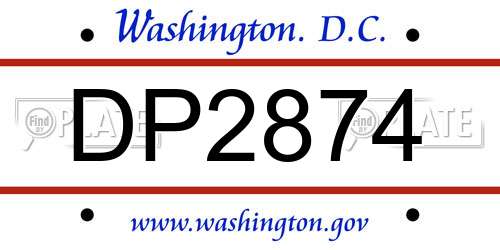 DP2874 District Of Columbia License Plate