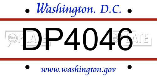 DP4046 District Of Columbia License Plate