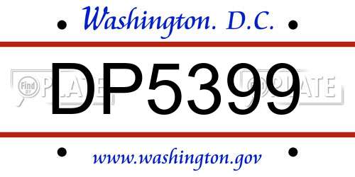 DP5399 District Of Columbia License Plate