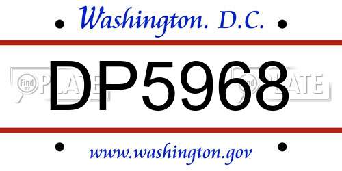 DP5968 District Of Columbia License Plate